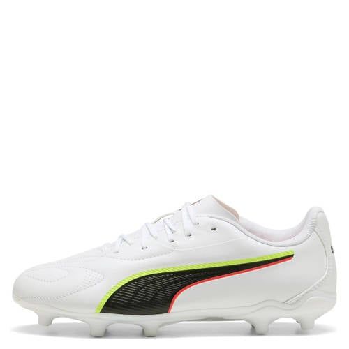 Puma King 20 Play junior voetbalschoenen wit/rood/geel
