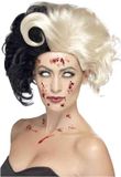 Smiffys Cruella de Vil pruik met krul | zwart en wit haar