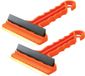 Prosperplast 1 Sp. Z O.o Grattoir / grattoir de vitre de voiture - 2x pièces - rouge - plastique - avec lame dure - raclette en caoutchouc - 9 x 16 cm - vitres - dégager de la neige et de la glace