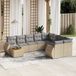 Maison Exclusive - Ensemble de jardin, composé de 10 pièces avec coussins, couleur : beige, matériau : polyrotin