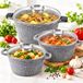 MASTERPAN Set de 6 casseroles | 7L | 10L | 14L | Antiadhésif | Induction | Avec couvercle | MP2144
