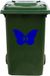 MC Living KadoExpress Kliko Sticker / Vuilnisbak Sticker - Vlinder - Nummer 31 - 14x21 - Blauw