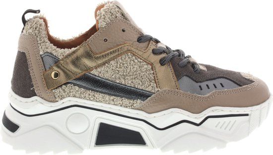 DWRS PLUTO Terry Chunky Leather Sneakers - Teddy Beige/Grey