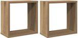 vidaXL Wandschappen kubus 2st 30x15x30cm bewerkt hout artisanaal eiken