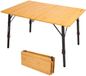 Kingcamp Monhike Bamboe kampeertafel Woboo L Camping - Klaptafel Houten traploos verstelbaar - Zwart