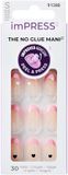 KISS imPRESS Ditto - Kunstnagels - Amandelvorm, Hartjes, French, 30 stuks