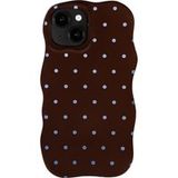 Selencia Vivid Wavy Backcover met MagSafe voor de Apple iPhone 14 / 13 - Happy Dots Chocolate