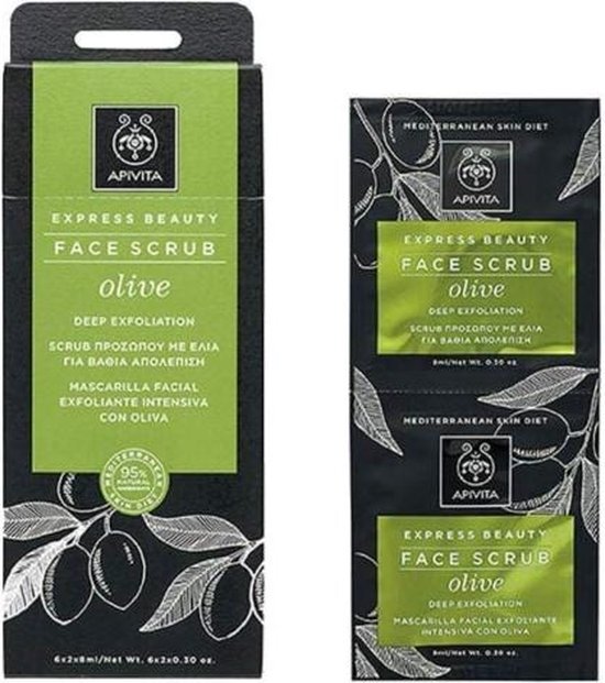 Apivita Face Care Masks &amp; Scrubs Face Scrub With Olive Peeling Vette/gemengde Huid 16ml