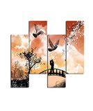 Homemania brug 4 natuur en landschappen per woonkamer, meerkleurig, 76 x 0,3 x 50 cm, HM204PMDF271, MDF