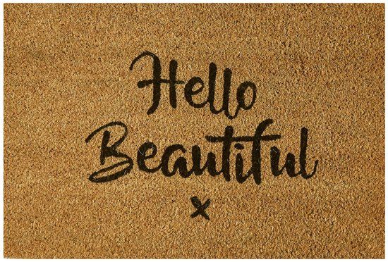 MD Entree Kokosmat Hello Beautiful - 40 x 60 cm - Bruin