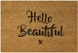 MD Entree Tapis coco Hello Beautiful - 40 x 60 cm - Marron