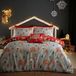 Bedlam - Kerst Peperkoek Huis Dekbedovertrek - Eenpersoons Beddengoed (140 x 200cm) - Omkeerbaar (2 Kleuren) - 1x Kussensloop