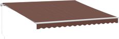 vidaXL Luifel Manuell utdragbar med LED 400x350 cm Brun