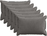 vidaXL Kussensloop - 6 st - HOUTEN - Donkergrijs - 40 x 60 cm