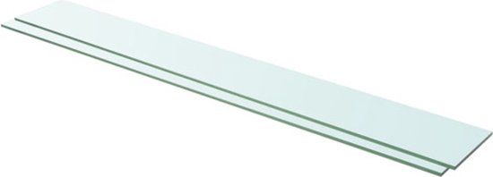 vidaXL Schappen 2 st 110x15 cm glas transparant