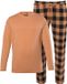 Men Plus - Heren Pyjama tweedelig Buik-Fit lange mouwen tot 8XL - Lichte hazelnoot - Maat 3XL