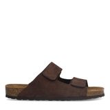 Manfield Heren Bruine Suède Slippers Maat 42