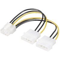 Renkforce - Splitser voor stroom - 8 pins-PCIe-voeding (V) naar 4-pins intern vermogen (12 V) (M) - 15 cm - rond - zwart, geel