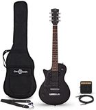 Gear4music 3/4 New Jersey Linkshandige Elektrische Gitaar Zwart, Mini Gitaar Amp Pack