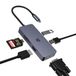 USB C Adapter HUB, USB C adapter, 6-in-1 hub, USB C naar HDMI VGA Dual Monitor Adapter met VGA, HDMI, 2 x USB 2.0, SD/TF, compatibel met Windows en iOS-systemen