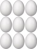 Merkloos Piepschuim eieren - 9x st - H8 cm - wit - paaseieren - hobby DIY - knutselen - beschilderen - Pasen