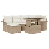 vidaXL Banc de jardin 7 pièces Beige