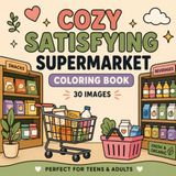 Cozy Satisfying Supermarket Coloring Book: Perfect for Teens & Adults Who Love Cozy, Cute & Satisfying Coloring