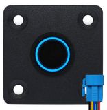 ProRide Metalen Pulsschakelaar Inbouwpaneel 12V OFF-(ON) - 16mm - met Aansluitkabel - Spatwaterdicht - 12V/24V - LED indicatie Blauw