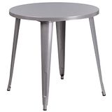 Flash Furniture Ronde binnen-buiten tafel, zilver, 77,47 x 77,47 x 12,7 cm