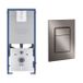 Grohe Rapid SLX Inbouwreservoir - met 3-in-1 set frame - inclusief Skate Cosmopolitan bedieningsplaat - hard graphite (antraciet) sw242313/sw336183