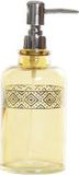Item International Zeeppompje/zeepdispenser - geel - transparant - glas - 400 ml