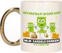 Bellatio Decorations Mok Goud/Groen Keramiek 300ml