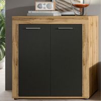 Xonox Dressoir Jam - 80x35x88cm - 2 Deuren - Wotan Eik/antraciet
