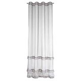 Eurofirany Gordijn, glitter, glad, transparant, 8 ogen, gordijnen, doorzichtig, edel, elegant, hoogwaardig, glamour, slaapkamer, woonkamer, lounge, zilver, 140 x 250 cm