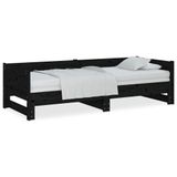 VidaXL Slaapbank Zwart Grenenhout 2040 mm x 960 mm x 570 mm