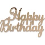 Zijtopper Happy Birthday goud Zijtopper