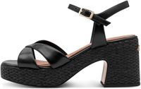 Tamaris - Dames - Platte sandalen - Suède - Zwart - Maat 40