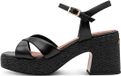 Tamaris - Dames - Platte sandalen - Suède - Zwart - Maat 40