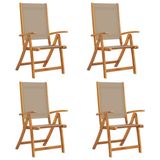 VidaXL Tuinstoel Terras Gecapitonneerde zitting Acaciahout, Stof/Weefsel Taupe