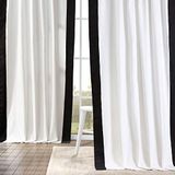 HPD Half Price Drapes Panama katoenen gordijnen voor woonkamer, slaapkamer 50 x 84, PRCT-VC1716-84 (1 paneel) verse popcorn en zwart, warm gebroken wit en zwart