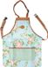 Esschert Design Tablier de jardin imprimé rose toile bleu