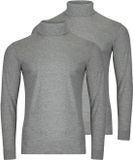 RAGMAN Heren shirt met rolkragen 2 pack Basic grijs-melange 3XL