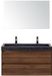BES LED Dante Badmeubelset 100 cm - Walnoot - Wastafel Hardsteen Wit Lucca 2 Kraangaten met Spiegel