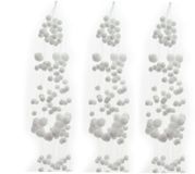 Decoris Sneeuwballen slinger - 6x stuks - blanc - 78 cm - polyester