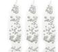 Decoris Sneeuwballen slinger - 6x stuks - blanc - 78 cm - polyester