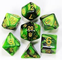 larpcenter.nl D&D Dice Set - Green Black - 20-Sided - Plastic