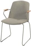 4 Seasons Outdoor Veneto Tuinstoel - Stapelbaar - RVS - Olijf - Met Armleuning & Kussen