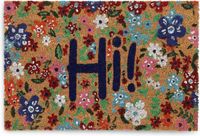 Merkloos Relaxdays Deurmat Kokos - Met Tekst Hi - 40 x 60 cm - Antislip - Weerbestendig