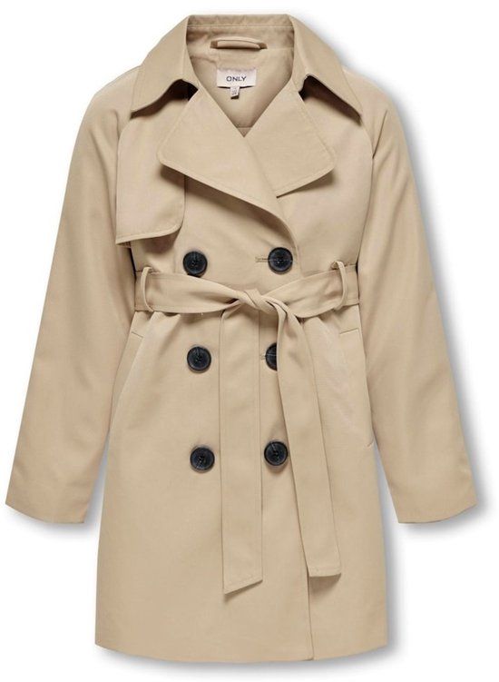 ONLY Kids Kogchloe Trenchcoat Jas Meisjes - Taupe - 158