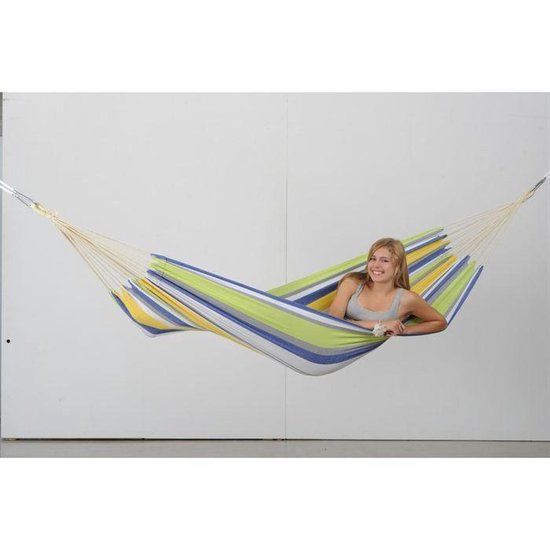 Amazonas Hangmat AZ-1013113 - Geel/Groen/Blauw/Crème - 310x100cm - 120kg
